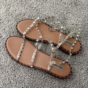 Steve Madden Clear Studded Sandals